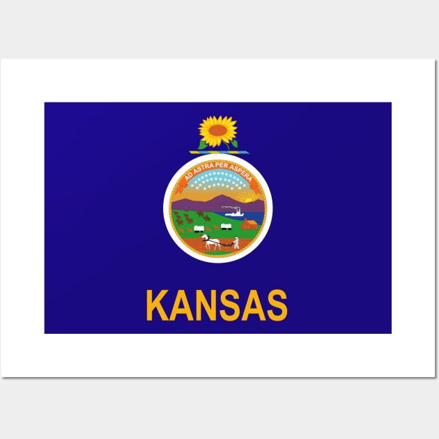 Flag - Kansas wo Txt Wall Art by twix123844